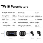 TW16 Wireless TWS Earphone Bluetooth Headset For iOS Android