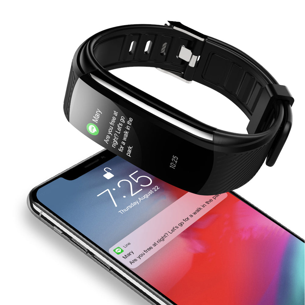 C6S Bluetooth Waterproof Smart Bracelet Blood Pressure Heart Rate for IOS Android