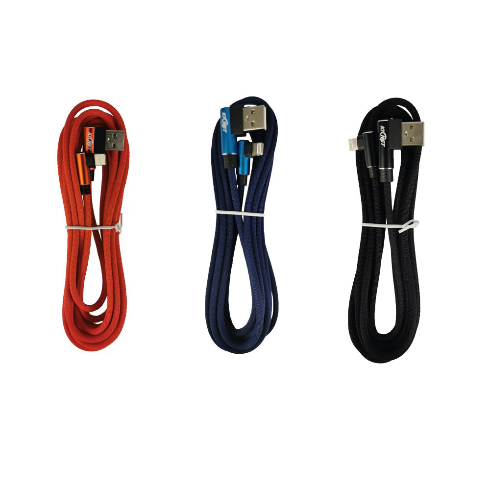 USB Double Elbow Cotton Linen Charger Cable For iphone ipad