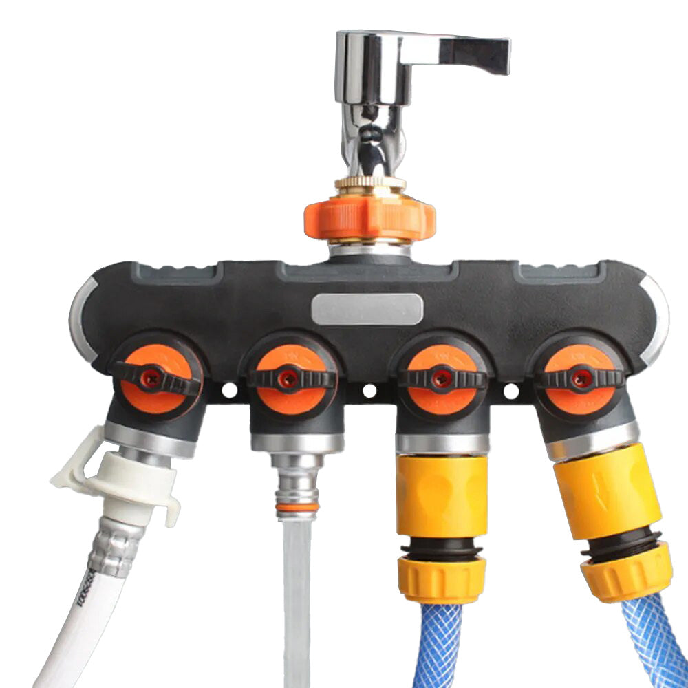 1/2" 3/4" 4 Way Garden Tap Connectors Garden Hose Pipe Splitter