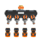 1/2" 3/4" 4 Way Garden Tap Connectors Garden Hose Pipe Splitter