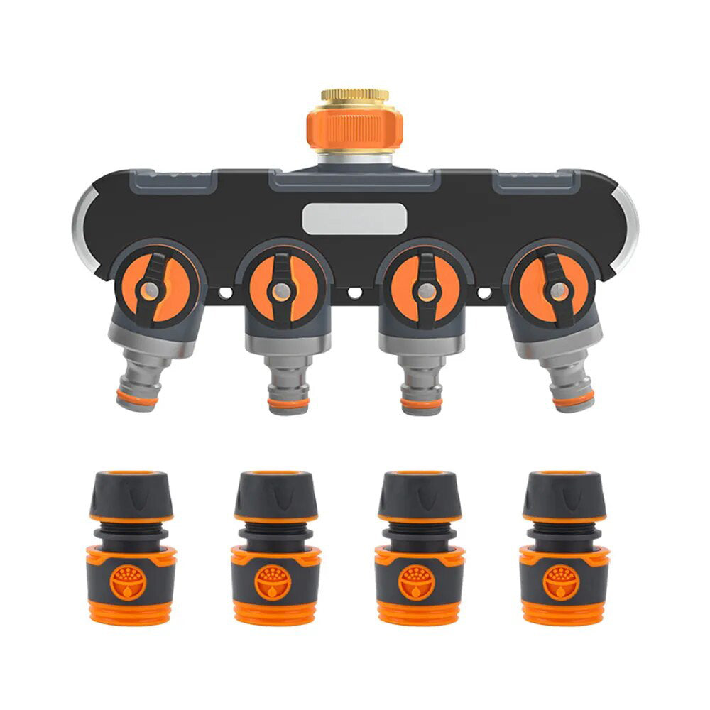 1/2" 3/4" 4 Way Garden Tap Connectors Garden Hose Pipe Splitter