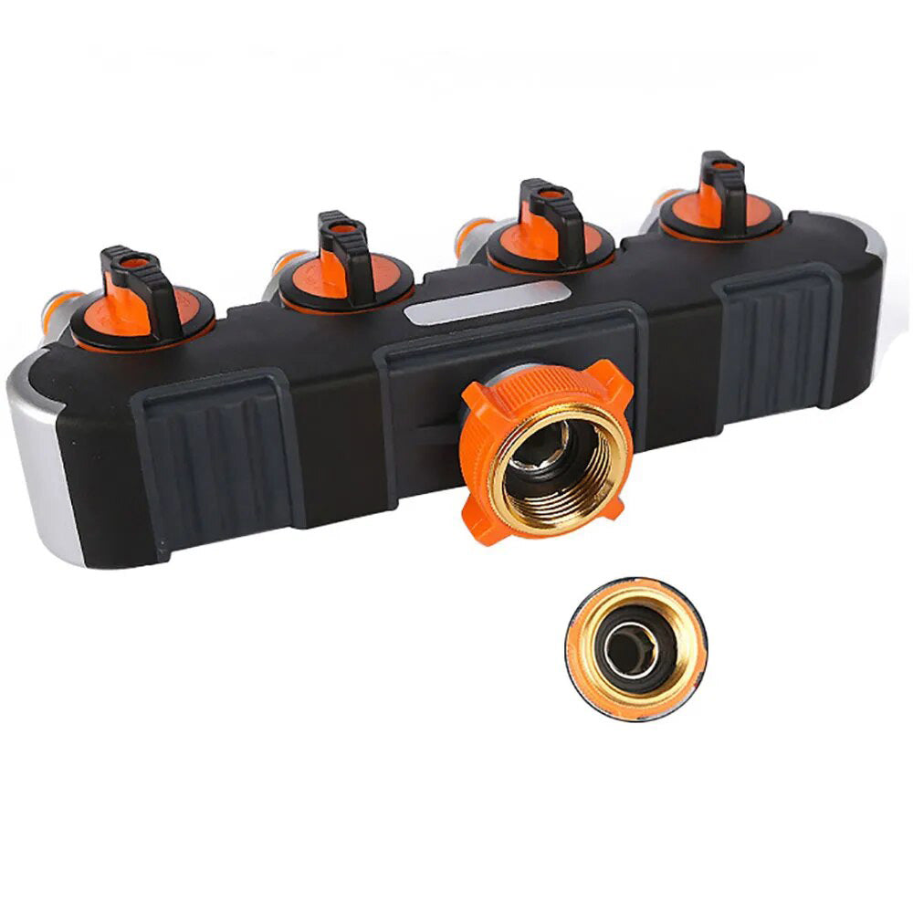 1/2" 3/4" 4 Way Garden Tap Connectors Garden Hose Pipe Splitter