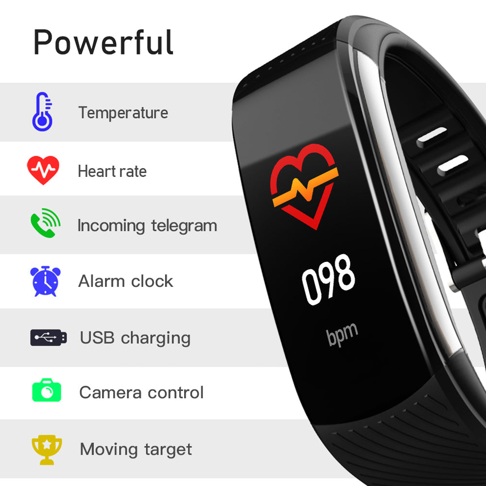 C6T Smart Bracelet Blood Pressure Heart Rate Monitoring Bluetooth Waterproof