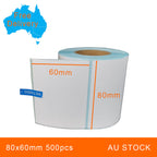 2 Rolls 80x60mm 500pcs High Quality Direct Thermal Labels