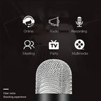 High Quality Computer PC Laptop USB Microphone with stand for Video Recording streaming