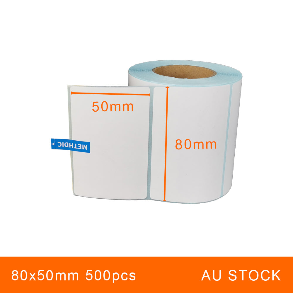2 Rolls 80x50mm 500pcs High Quality Direct Thermal Labels