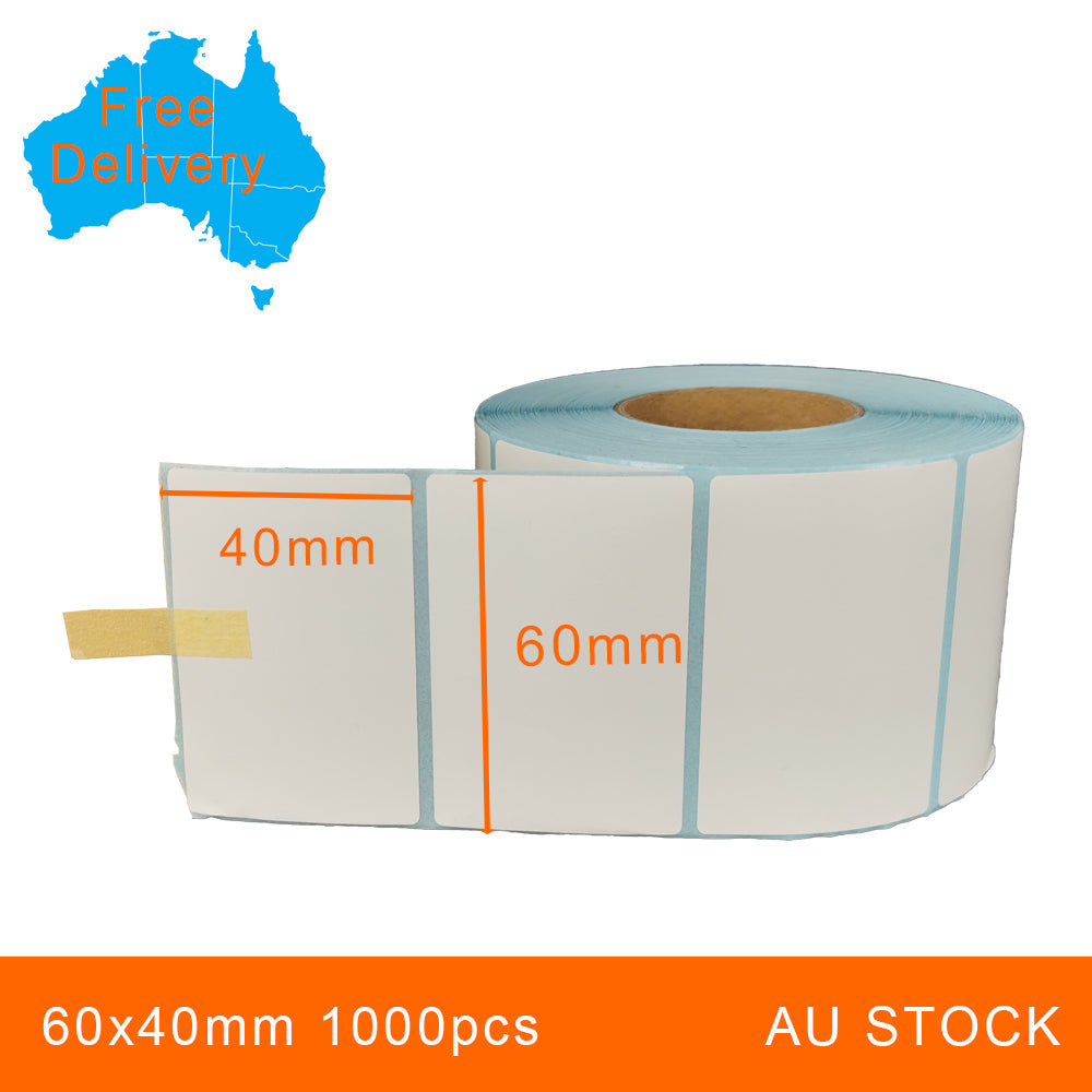 2 Rolls 60x40mm 1000pcs High Quality Direct Thermal Labels