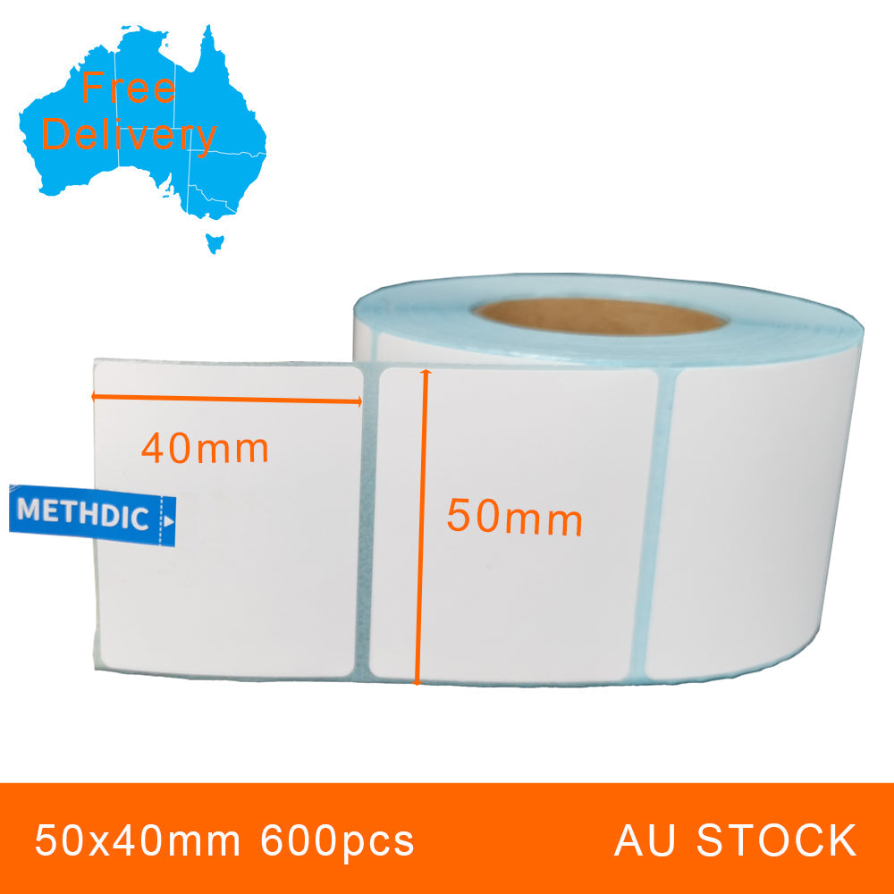 100 Rolls 50x40mm 600pcs High Quality Direct Thermal Labels