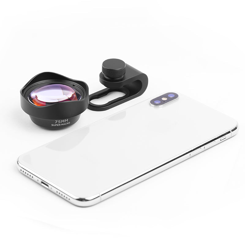 75mm Telephoto Macro Lens Super Macro Phone External Lens Multi Coated 40-75mm Focus Distance for Insect Floral Jewelry