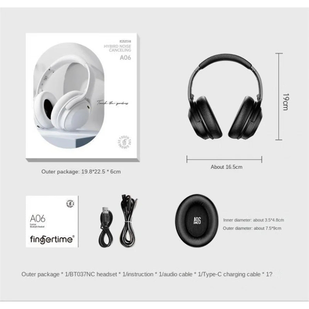 Fingertime Headset Anc Active Noise-Reduction Headset A06 Wireless Game Headset