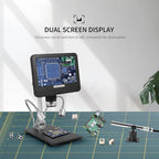 Double lens 7'' microscope and endoscope electronics digital microscope PCB Phone RepairSMD/SMT Soldering Tool