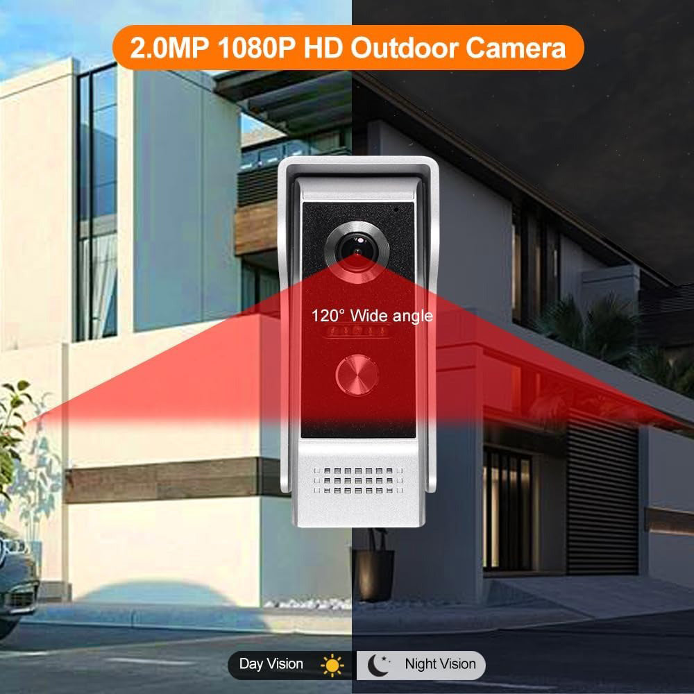 7 Inch wired Video Intercom Waterproof Doorbell Camera