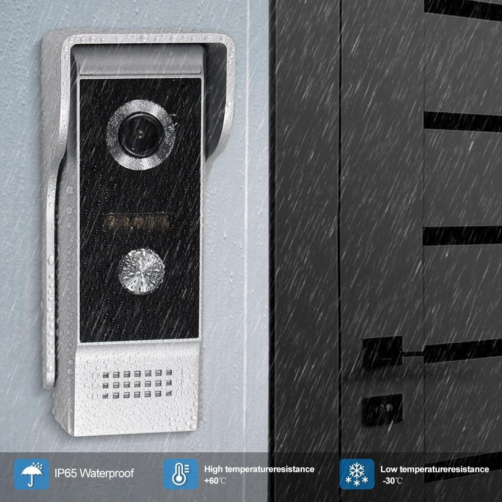 7 Inch wired Video Intercom Waterproof Doorbell Camera