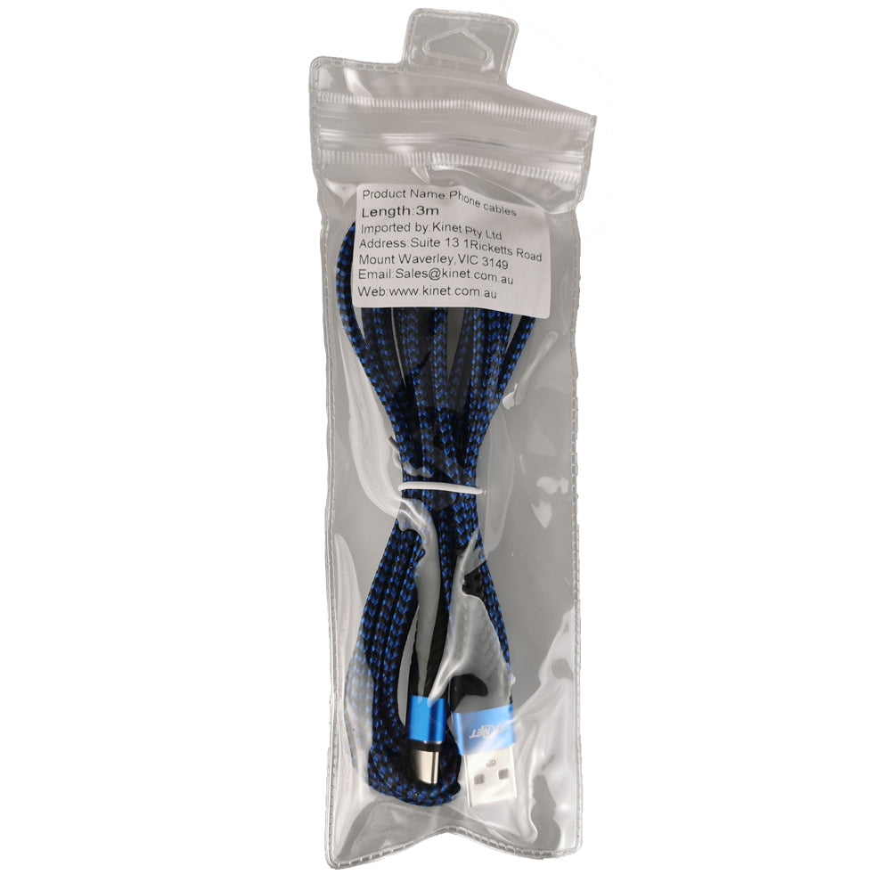 Type-C Mermaid Blue & Black Charging Cable