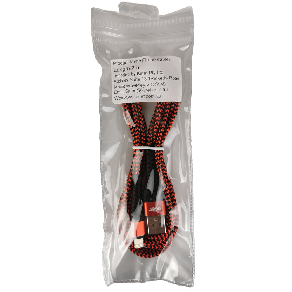USB Durable nylon Mermaid Black Red Charger Cable For iphone ipad