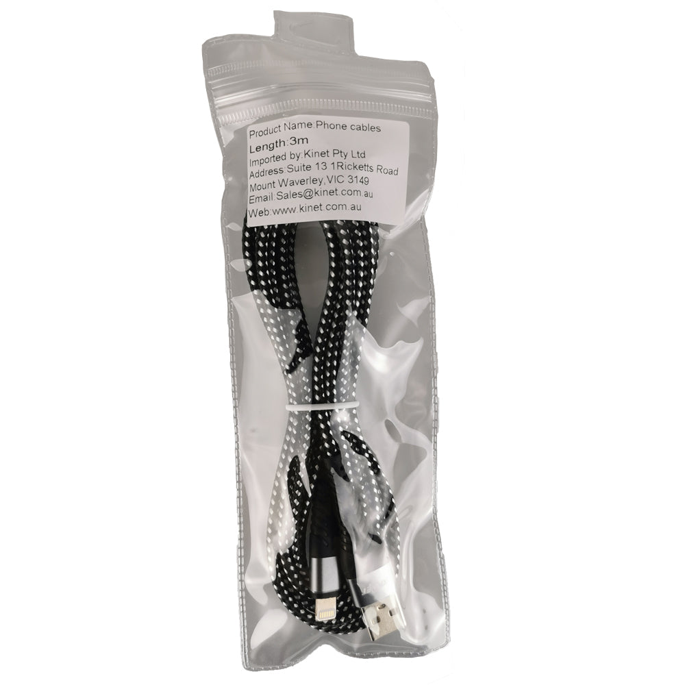 USB Durable nylon Mermaid Black White Charger Cable For iphone ipad