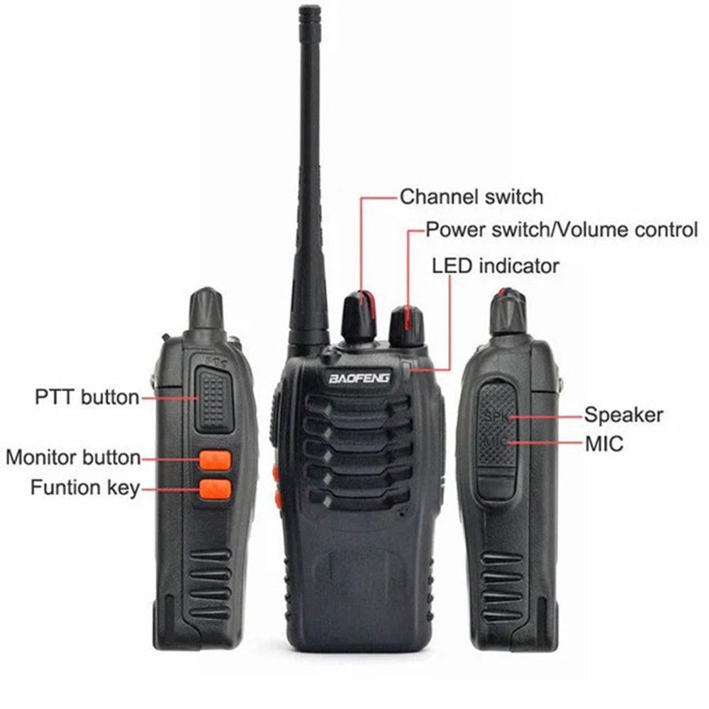 2 PCS BF-888S  5W UHF Radio