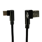 Type-C Double Elbow Cotton Linen Black Charging Cable