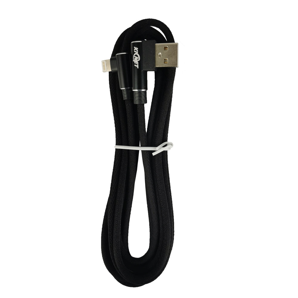 USB Double Elbow Cotton Linen Charger Cable For iphone ipad