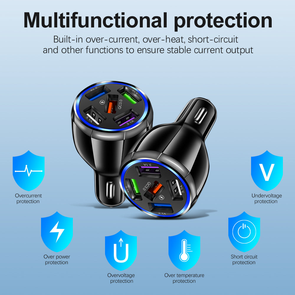 BK359 Car Universal Fast charging QC3.0 5-Ports Charger