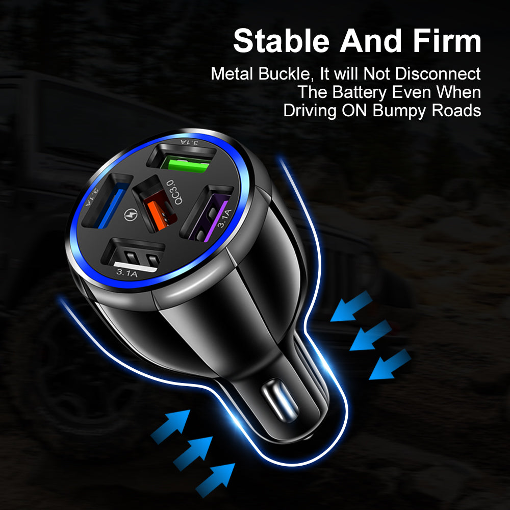 BK359 Car Universal Fast charging QC3.0 5-Ports Charger