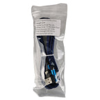 USB Double Elbow Cotton Linen Blue Charging Cable For iphone ipad
