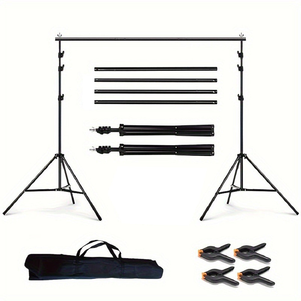2.7x3m Photo Backdrop Stand Kit Telescopic Rod Bracket