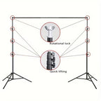 2.7x3m Photo Backdrop Stand Kit Telescopic Rod Bracket