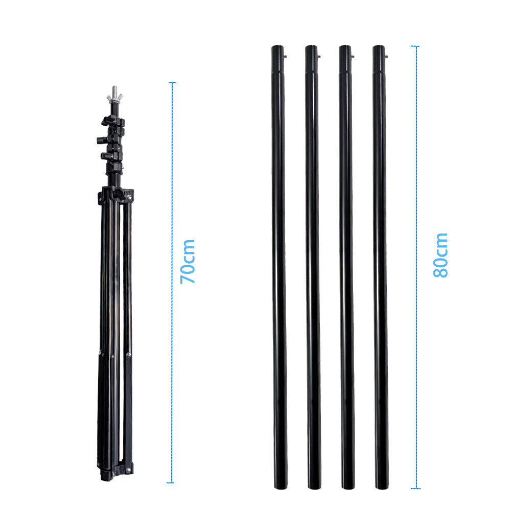 2.7x3m Photo Backdrop Stand Kit Telescopic Rod Bracket