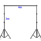 3 x4m Extra rough Photo Backdrop Stand Kit Telescopic Rod Bracket