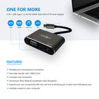 4 IN 1 USB Type C to 4k HD HDMI VGA USB 3.0 PD Hub Adapter