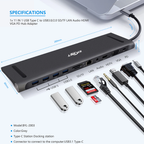 11 IN 1 USB Type C to USB3.0/2.0 SD/TF LAN Audio HDMI VGA PD Hub Adapter