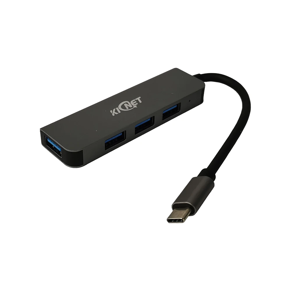 4 IN 1 USB Type C Hub Ultra Slim Aluminium 4 Port USB3.0/2.0 Hub Gray