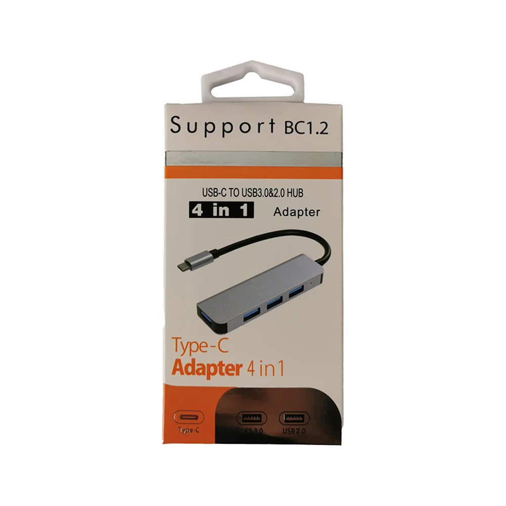 4 IN 1 USB Type C Hub Ultra Slim Aluminium 4 Port USB3.0/2.0 Hub Gray