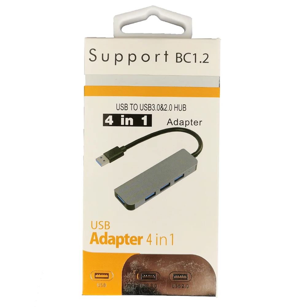 4 IN 1 USB Type A Hub Ultra Slim Aluminium 4 Port USB3.0/2.0 Hub Gray