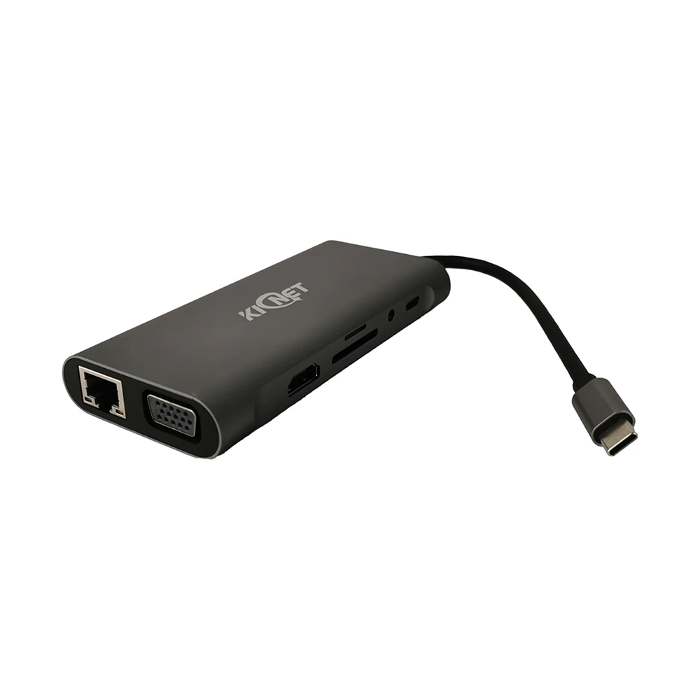 11 IN 1 USB Type C to USB3.0/2.0 SD/TF LAN Audio HDMI VGA PD Hub Adapter