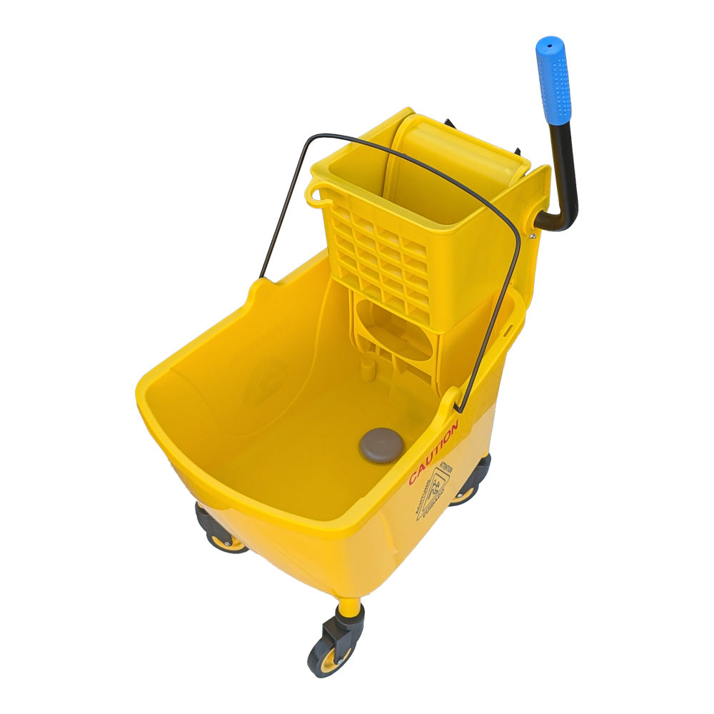 32L Commercial Mop Bucket Floor Cleaning Trolley Rolling Janitorial Mop Bucket