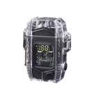 Double Arc Lighter Transparent Shell Digital Display Keychain Light Men's Gifts