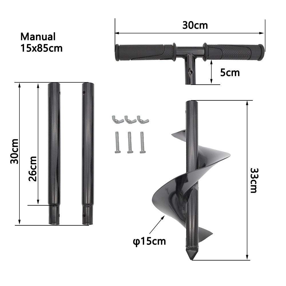 Large Hand Auger Drill  5.9"x33" Fence Post Drill Soil Digger