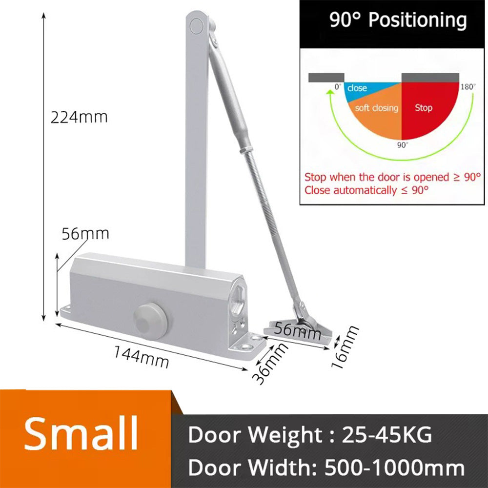 Automatic Door Closer 90 Degrees Positioning Stop Mute Soft Closing Device