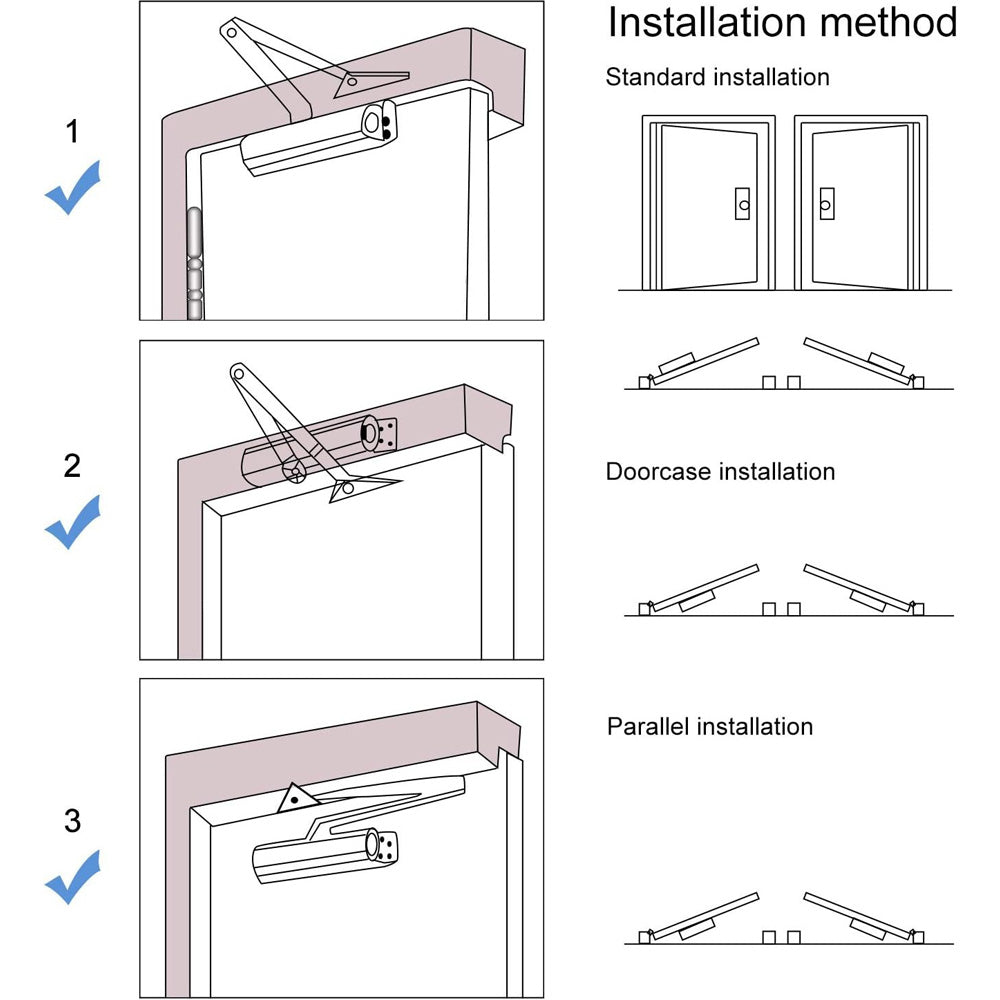 Automatic Door Closer 90 Degrees Positioning Stop Mute Soft Closing Device