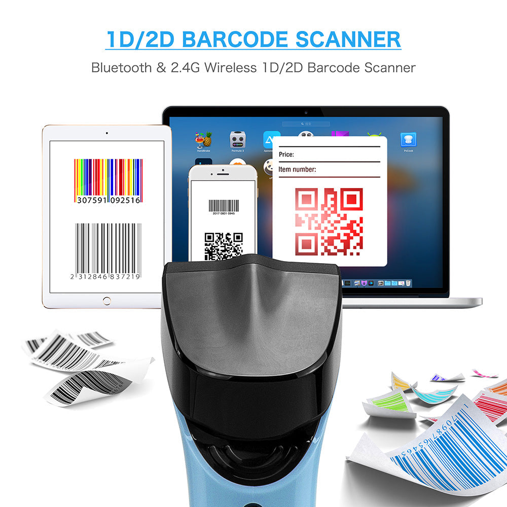NETUM DS7500 2D Wireless 2.4Ghz Bluetooth Hands Free Automatic QR BarCode Reader