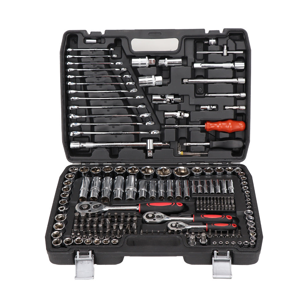 216 Piece Socket Set Household Car 1/2" & 1/4"& 3/8" Tool Kit
