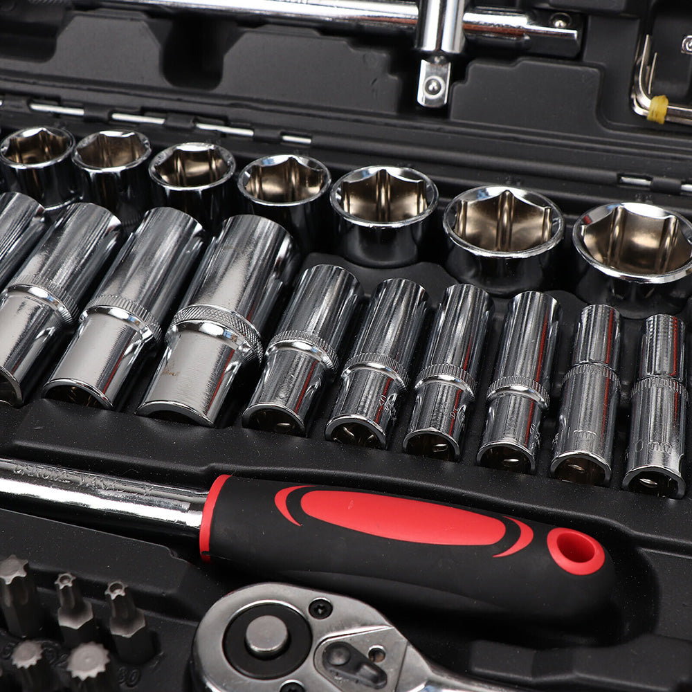 216 Piece Socket Set Household Car 1/2" & 1/4"& 3/8" Tool Kit