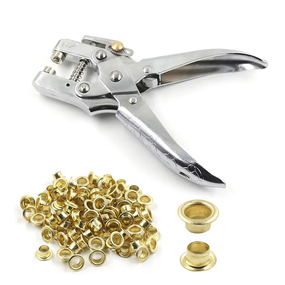 5mm Eyelet Installation Tool Lever Pliers Metal Hole Rivet Button 100 Eyelet