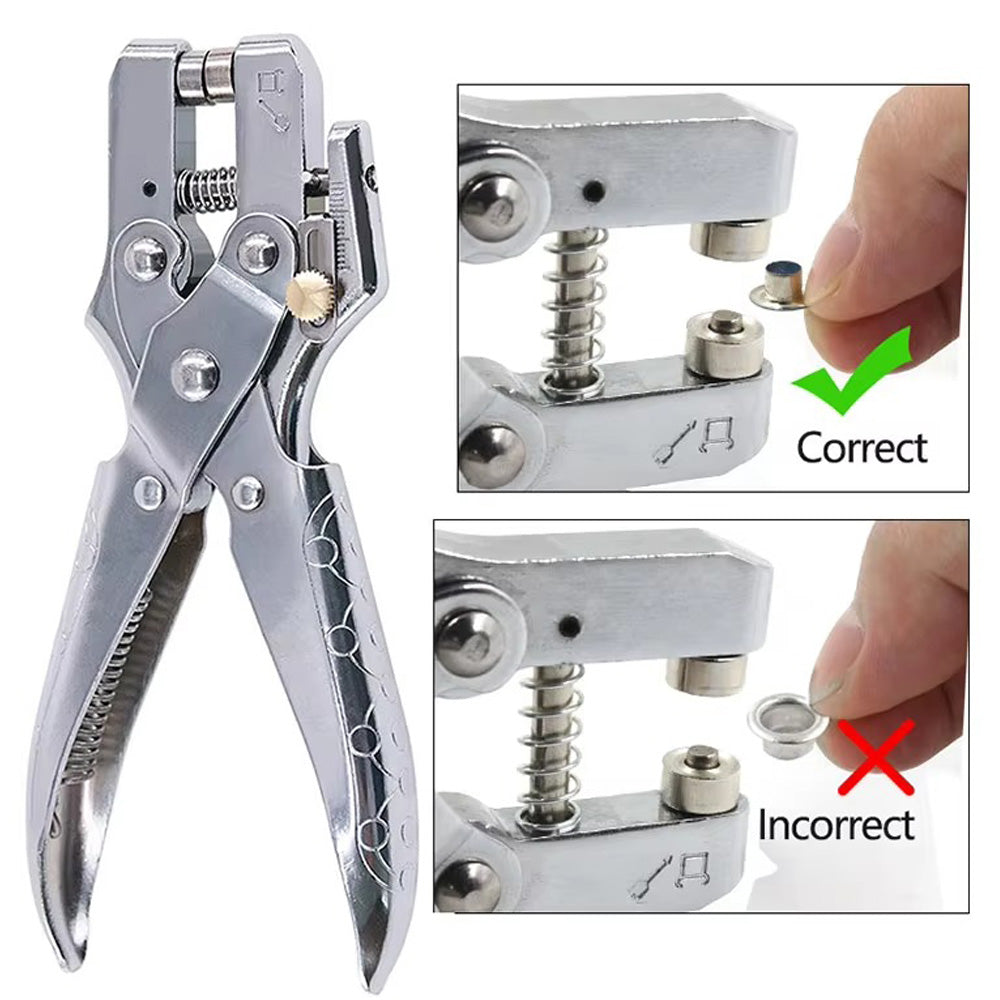 5mm Eyelet Installation Tool Lever Pliers Metal Hole Rivet Button 100 Eyelet