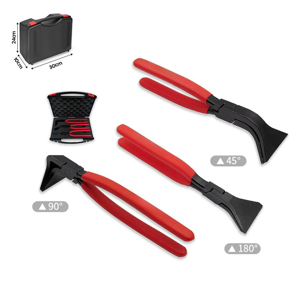 3pcs Sheet Metal Bending Plier Set Straight 0° 45° and 90° 60mm Jaw 270mm length