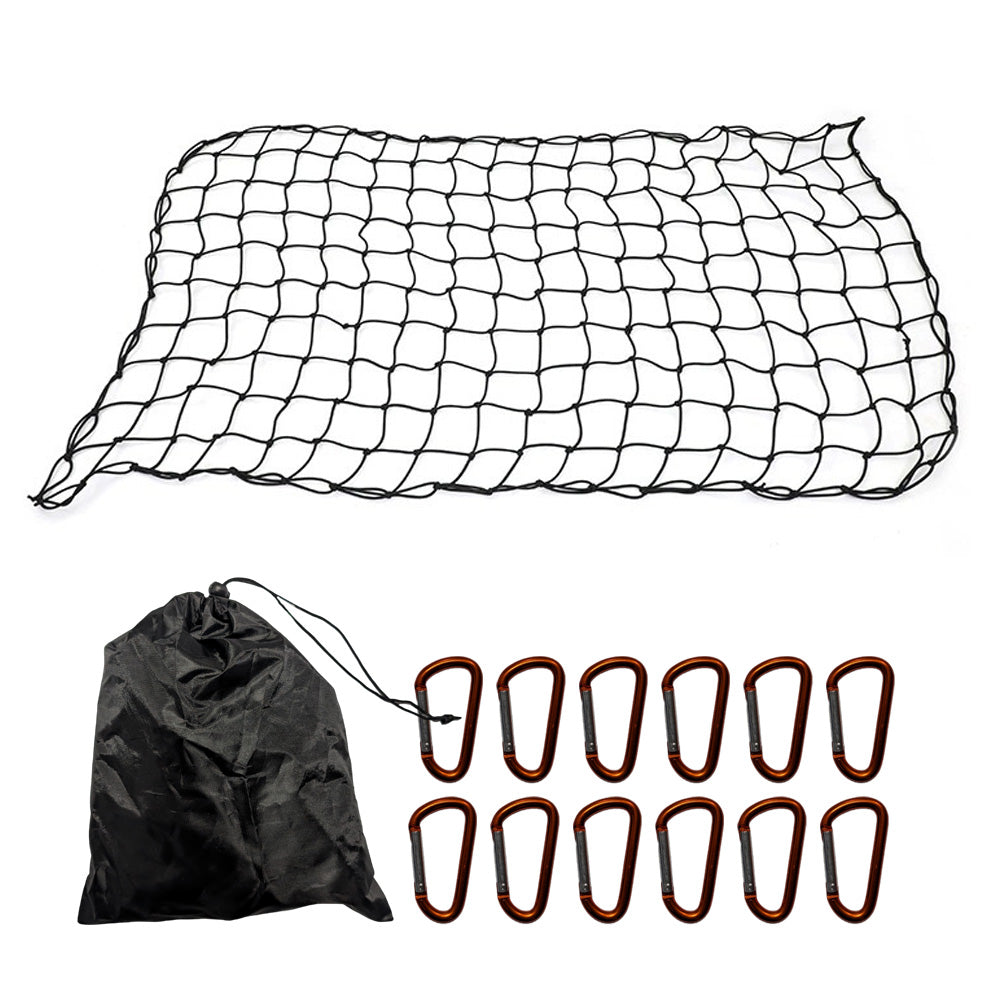 Heavy Duty Cargo Net UTE Trailer Car Net  Nylon Bungee Cord 12 D-Clips