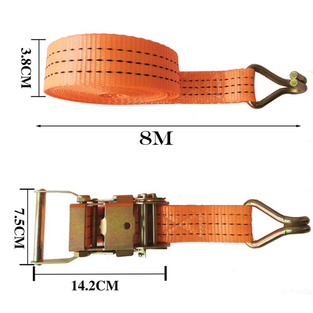 Heavy Duty Ratchets Tie Down Straps with Double J-Hook for Cargo Trailer Roof Rack